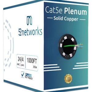 Cat5e Plenum 1000ft UTP Solid 100% Copper 24AWG, 350MHz Pull Box – Green - Image 3