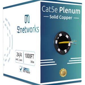 Cat5e Plenum 1000ft UTP Solid 100% Copper 24AWG, 350MHz Pull Box – Yellow - Image 3