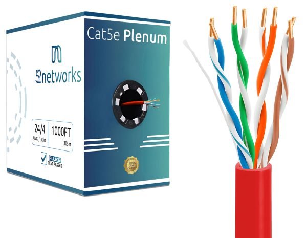 Cat5e-Plenum-Copper-Red-with-Cable Cat5e-Plenum-Copper-Red-with-Cable