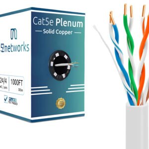 Cat5e Plenum 1000ft UTP Solid 100% Copper 24AWG, 350MHz Pull Box – White - Image 4