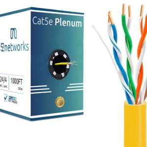 Cat5e Plenum 1000ft UTP Solid 100% Copper 24AWG, 350MHz Pull Box – Yellow - Image 4