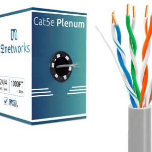 CAT5e Plenum Cable 1000ft – UTP Solid Copper, 24AWG, 350MHz, Gray Pull Box - Image 3