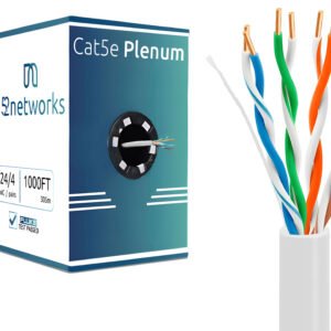 CAT5E PLENUM 1000FT, 24AWG, 350MHZ ETHERNET CABLE WHITE - Image 3