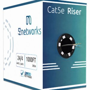 CAT5e Riser CMR Rated 1000ft UTP Ethernet Cable 24AWG 350MHz – Black - Image 3