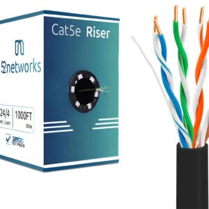 CAT5e Riser CMR Rated 1000ft UTP Ethernet Cable 24AWG 350MHz – Black - Image 4
