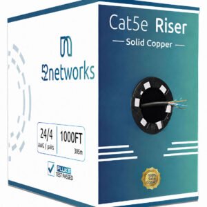 CAT5e Riser (CMR Rated) 1000ft UTP Solid 100% Copper 24AWG, 350 MHz Pull Box – Black - Image 3