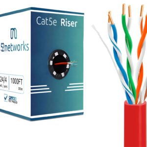 CAT5e 1000ft Riser CMR Ethernet Cable UTP 24AWG 350MHz Pull Box – Red - Image 3