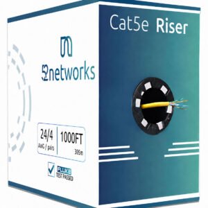 CAT5e 1000ft Riser CMR Ethernet Cable UTP 24AWG 350MHz Pull Box – Yellow - Image 3