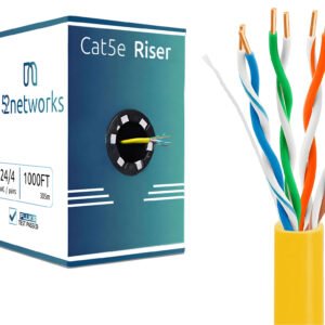 CAT5e 1000ft Riser CMR Ethernet Cable UTP 24AWG 350MHz Pull Box – Yellow - Image 4