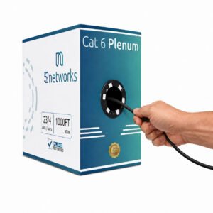 Cat6 Plenum 1000ft UTP Solid 100% Copper 23AWG, 550MHz Pull Box – Black - Image 5