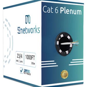 Cat6 Plenum 1000ft UTP Solid 100% Copper Cable 23AWG, 550MHz Pull Box – White - Image 3