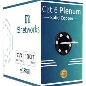 Cat6 Plenum 1000ft UTP Solid 100% Copper Cable 23AWG, 550MHz Pull Box – White - Image 3