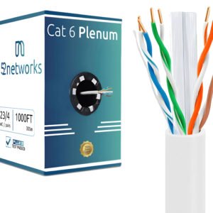 Cat6 Plenum 1000ft UTP Solid 100% Copper Cable 23AWG, 550MHz Pull Box – White - Image 4