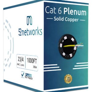 Cat6 Plenum 1000ft UTP Solid 100% Copper 23AWG, 550MHz Pull Box – Yellow - Image 3