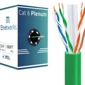 CAT6 Plenum 1000ft UTP 23AWG 550MHz Green Cable - Image 3