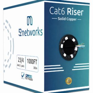 CAT6 Riser (CMR Rated) 1000ft UTP Solid 100% Copper 23AWG, 550 MHz Pull Box – Black - Image 3