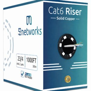 CAT6 Riser (CMR Rated) 1000ft UTP Solid 100% Copper 23AWG, 550 MHz Pull Box – White - Image 3