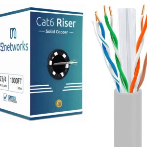 CAT6 Riser (CMR Rated) 1000ft UTP Solid 100% Copper 23AWG, 550 MHz Pull Box – Gray - Image 4
