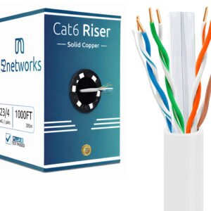 CAT6 Riser (CMR Rated) 1000ft UTP Solid 100% Copper 23AWG, 550 MHz Pull Box – White - Image 4