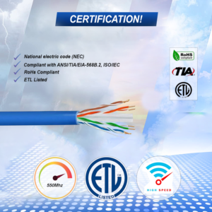 CAT6 Riser (CMR Rated) 1000ft UTP Solid 100% Copper 23AWG, 550 MHz Pull Box – Black - Image 7