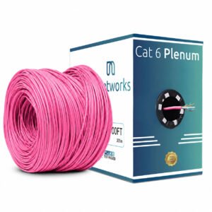 Cat6 Plenum 1000ft UTP Solid 100% Copper 23AWG, 550MHz Pull Box – Pink(Copy) - Image 1