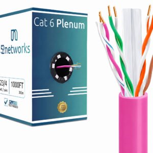Cat6 Plenum 1000ft UTP Solid 100% Copper 23AWG, 550MHz Pull Box – Pink(Copy) - Image 4